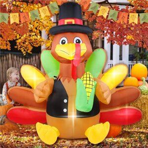 Inflatable Turkey 6FT Height Thanksgiving Decorations Outdoor Blow Up Turkey